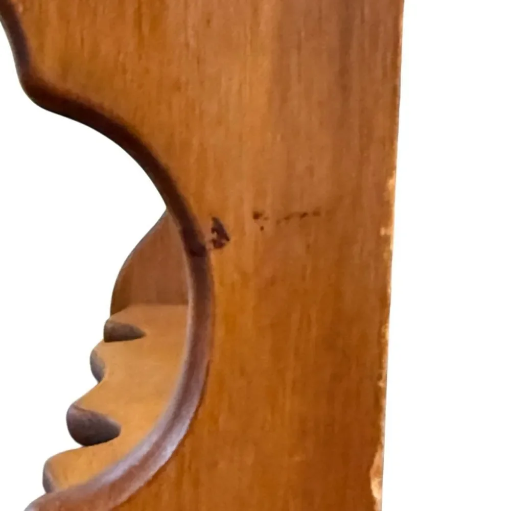 Vintage Wood Wall Plate Display Shelf Rack in Brown Classic Home Decor